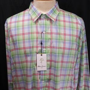 Robert Graham Contrast Cuff Plaid Casual Shirt